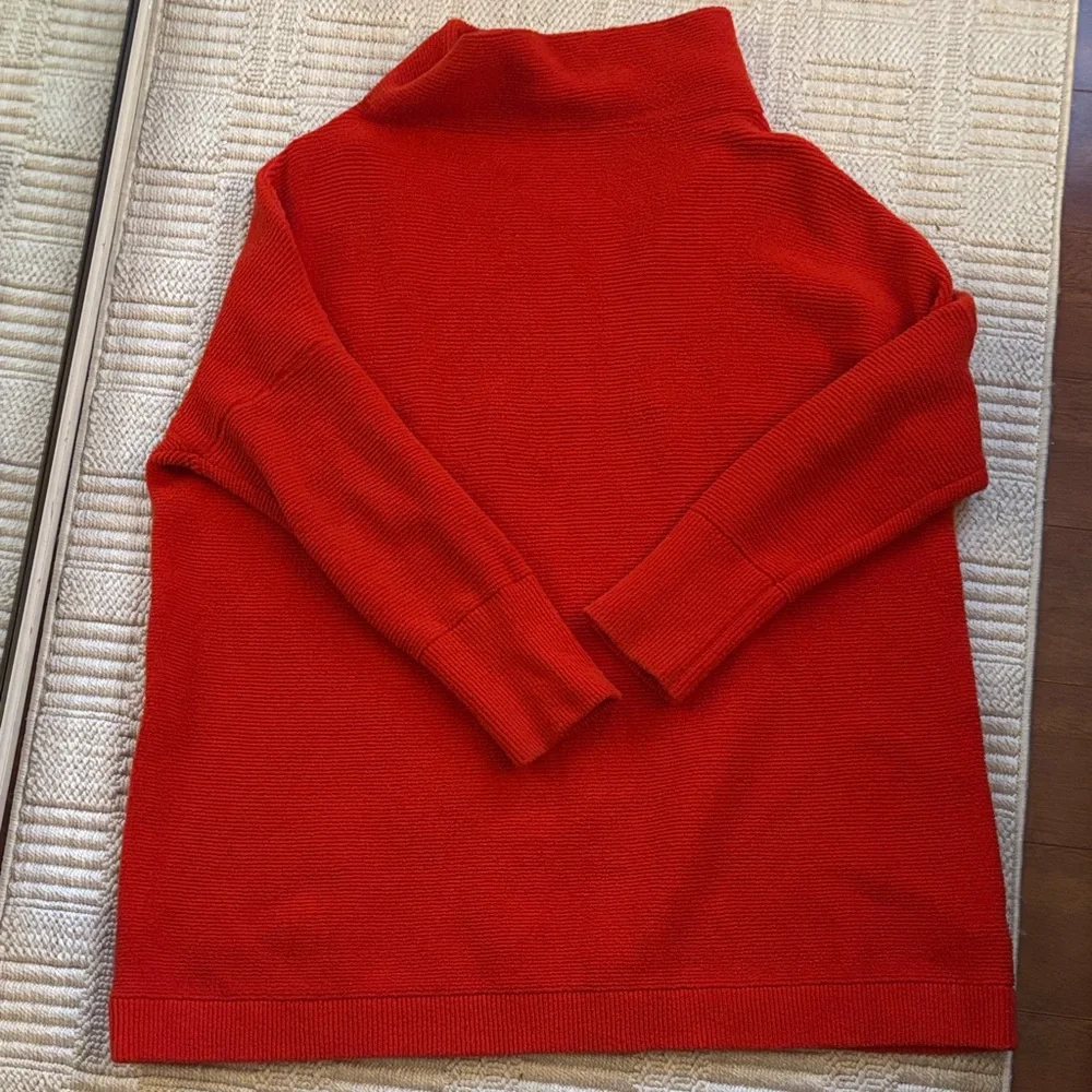 Free People Bold Red Cowl Neck Sweater